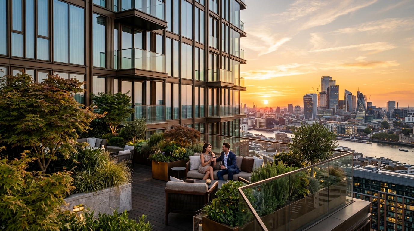 Modern residential and commercial architecture under open sky